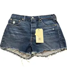 NWT Levi's Premium High Rise‎ 501 Denim Cut Off Shorts Dark Wash Womens 33
