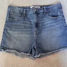 Celebrity Pink Conrad Blue Jean Shorts with Frayed Hem Size17/33