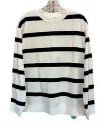 H&M‎ Striped Oversized Knit Sweater Size M Long Sleeve Black/White Crew EUC