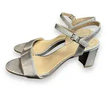 Naturalizer Bristol Sandals Womens Sz 7.5 Warm Silver Faux Leather