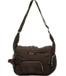 Kipling Erica Europa Solid Espresso Nylon Crossbody Shoulder Bag HB3122-205