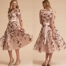 BHLDN By Anthropologie Linden Pink Floral Dress Size 10