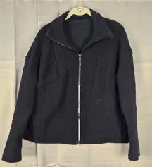 Lululemon Womens Black Rippled Full Zip Jacket 6