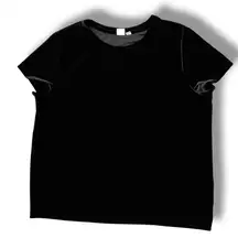 Gap Shirt Womens L Black Velvet Stretchy Retro Gothic Whismygoth Witchy A-6