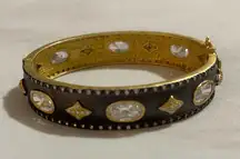 FREIDA ROTHMAN Elegant Silver Hinge Bangle Bracelet