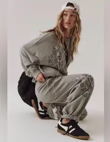 NWT Free People Movement All Star Logo Pants In Heather Gray White Combo $98 MSRP No refunds or cancellation’s  