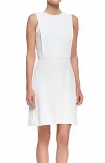 Spiaggia White Sleeveless Aline Dress in Rimlan Crepe size 6