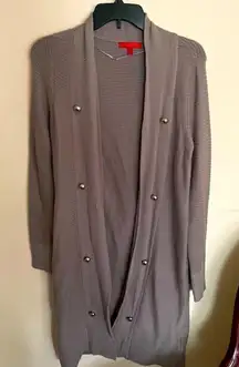 Jennifer Lopez Open Front Ribbed Cardigan Duster Sweater- Size XSmall
