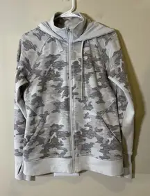 Athleta Triumph Grey Camo‎ Zip Up Hoodie Jacket 511504 Women's Medium