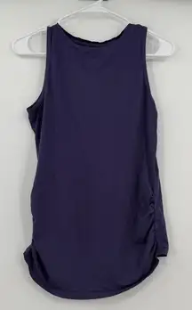 Pact purple scrunch side tank top small
