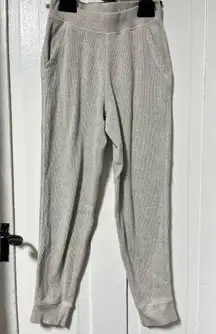 Pact Organic Cotton gray waffle knit joggers with pockets size XS