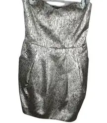 Rubber Ducky Strapless Metallic Dress