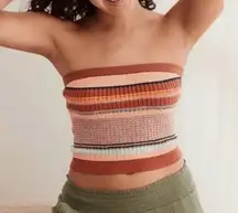 Aerie Rust Multicolor Knit Striped Tube Top M