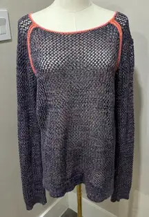 American Eagle Purple Crochet Sweater‎ Medium