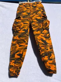 Hera Collection Celebrity Fashion  Women S Cargo Pants Orange Camo Camouflage