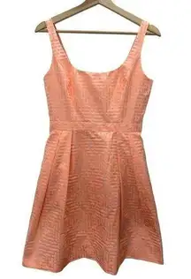 Anthropologie EUC Shoshanna Pleated Sleeveless Neon Peach Pink Mini Dress 4