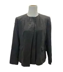 Hugo Boss grey blazer jacket classic career hidden button size 12