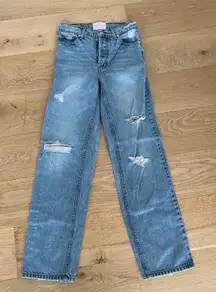 Revice Denim - High Waist Distressed Jeans in Blue