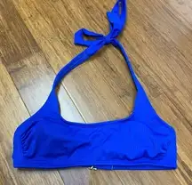 Xhilaration Women's‎ Textured Ribbed Scoop Neck Halter Bikini Top Blue - Size S