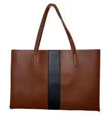 Vince‎ Camuto Tote Bag Brown Vegan Leather Work Travel Purse Laptop Business