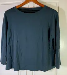 Eileen‎ Fisher Long Sleeve Knit Top Italian Yarn Crew Neck Casual Large