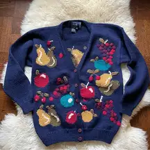 Vintage fruity chunky knit cardigan by Allen Solly in Nottingham, England