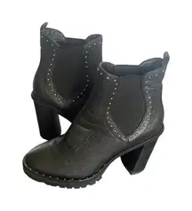 Rebecca Minkoff Eddie Studded Ankle Boots Black Size 8M