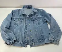 Vintage 90s Disney Winnie the Pooh Eeyore Blue Denim Jean Jacket Embroidered Med