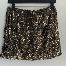 Rustic Gold Sequin Mini Skirt size medium Boutique Brand