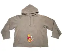 Vtg Disneyland Winnie The Pooh Piglet Hoodie‎ Beige Embroidered Resort Exclusive