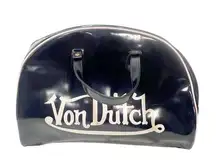 Von Dutch Navy Blue Rounded Bowling Bag Travel Duffle Vintage
