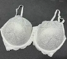 Smart & Sexy white lace underside bra with gem decoration. Size 40D