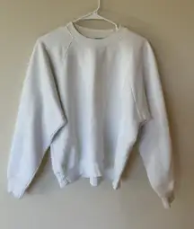 TNA Aritzia Cozy Fleece Long Sleeve Cropped Length Sweatshirt White Large