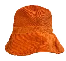 Orange Corduroy Reversible Bucket Hat