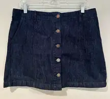 Forever 21 100% Cotton Denim Mini Skirt Women's Size 31‎ Button Up NWOT