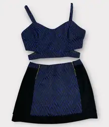 Women’s Astr 2 Piece Skirt & Crop Top Set Medium Skirt Large Top