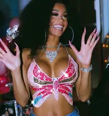 Y2K sequins butterfly crop top corset lace up adjustable colorful fairy vneck