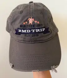WorldVentures OTTO RMD Trip Fiji 2016 Distressed Gray Baseball Cap Hat One Size