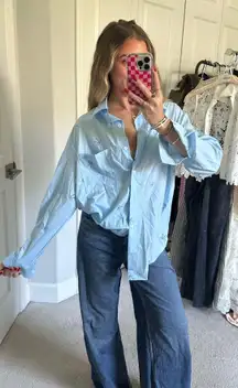 Amazon bow long sleeve button down top 