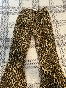 Forever 21 Cheetah Print Flare Jeans