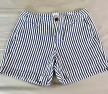 GAP Stripped City Shorts 0 Blue and White Linen Summer