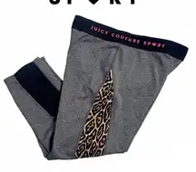 Juicy Couture Leopard Print Cropped Leggings Size Small Athletic Workout