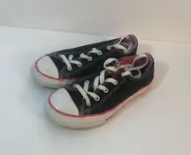 Converse All Star Double Tongue Juniors SZ 3 Converts To Ladies SZ 4.5/5 Sneaker Black Pink