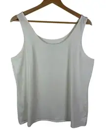 J Jill Perfect Tank Top Size 2X Cream White Stretch Cotton Basic Layering Staple