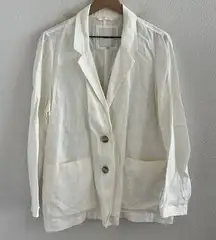 Madewell Linen Dorset Blazer Off White Longline Linen Blazer Jacket XL