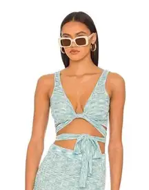 NWT L*SPACE Zephyr Crop‎ Top in Poolside Blue Size XL