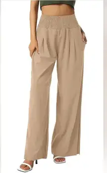 Casual Pants Loose Fit Lounge Trousers Loose Comfy Linen Pants (382)