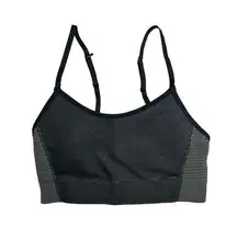 Offline by Aerie Black and Grey Sports Bra Size Large New