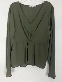 Ro & De Women's Pullover Olive Green Top Size XL