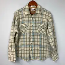 Vintage 70s/80s Shelter Bay by Arrow Gray Plaid Wool Blend Button Down Shirt XL